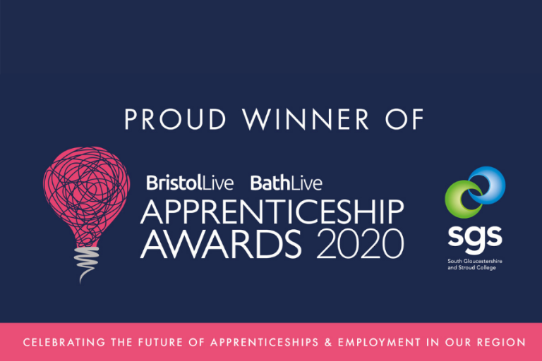 Bristol and Bath Apprenticeship Awards winner banner - magenta and navy